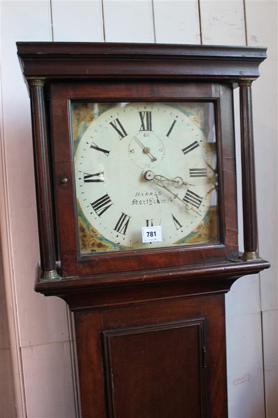 Harris of Northiam. A George III mahogany thirty hour longcase clock, 5ft 11in.